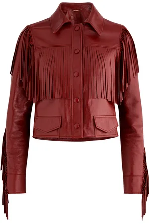 Chloé Fringed Glossed Leather Jacket - - 40 (UK12 / M)