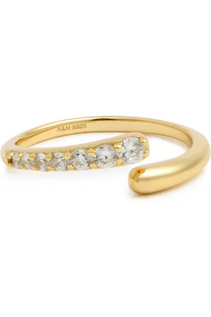 Astrid & Miyu Orbit Crystal Open 18kt -plated Ring - L (UK L / US 5.75)