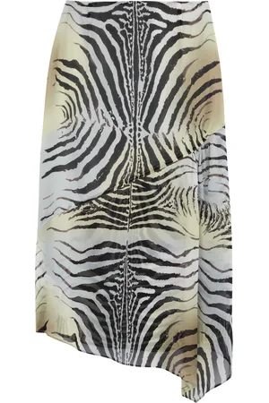 Paris Georgia Mae Zebra-print Silk-chiffon Midi Skirt - - L (UK14 / L)