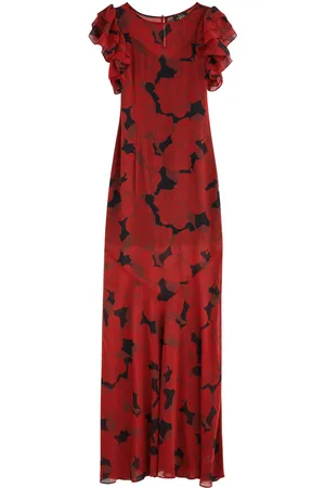 De La Vali Bougainvillea Printed Chiffon Maxi Dress - - 10 (UK10 / S)