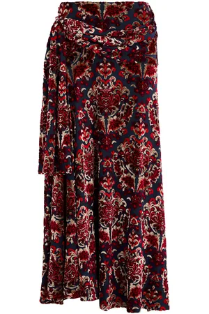 Paco rabanne Velvet Devoré Midi Skirt - - 38 (UK10 / S)