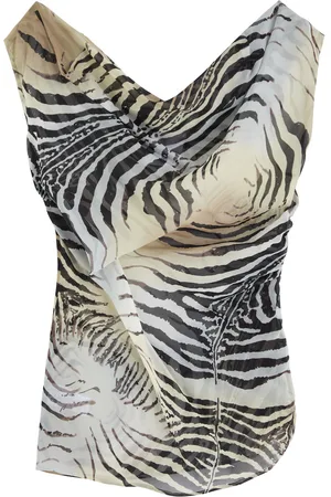 Paris Georgia Liquid Zebra-print Silk-chiffon top - - S (UK8-10 / S)