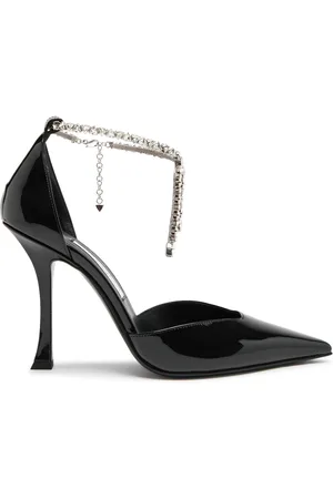 Jimmy Choo Stevie 100 Crystal-embellished Patent Leather Pumps
