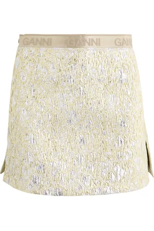 Ganni Metallic-weave Cloqué Mini Skirt - - 42 (UK14 / L)