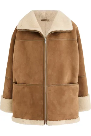 Totême Shearling-trimmed Suede Jacket - - M/L (UK14 / L)