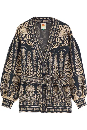 Farm Rio Anika Patterned Belted Knitted Cardigan - - L (UK14 / L)