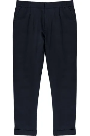 CHE Tapered-leg Cropped Linen Trousers - - L