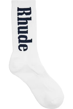 Rhude Logo-intarsia Cotton-blend Socks - - One Size