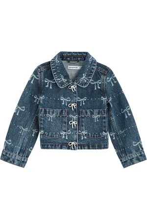 Self-Portrait Kids Bow-print Denim Jacket