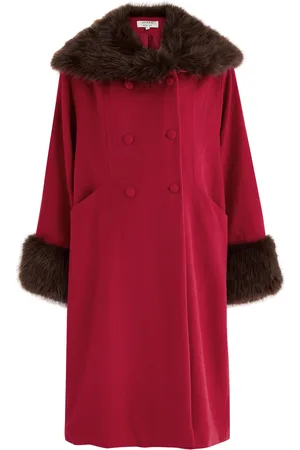Sister Jane Sculpture Faux Fur-trimmed Felt Coat - - 10 (UK10 / S)
