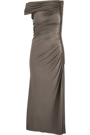 Alaïa Draped Off-the-shoulder Jersey Midi Dress - - 38 (UK10 / S)