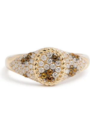 YVONNE LÉON Baby Chevalière Ovale Léopard 9kt Signet Ring - 50 (UK K / US 5.5)