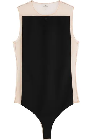 Courrèges Illusion Panelled Jersey and Tulle Bodysuit - - L (UK14 / L)