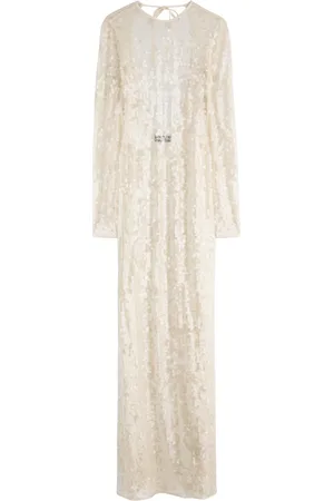 DAVID KOMA Sequin-embellished Metallic Open-knit Gown - - 10 (UK10 / S)