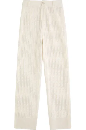 Guest In Residence Cable-knit Straight-leg Cashmere Trousers - - L (UK14 / L)