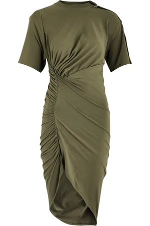 MUGLER Gathered Asymmetric Stretch-cotton Mini Dress - - 38 (UK10 / S)