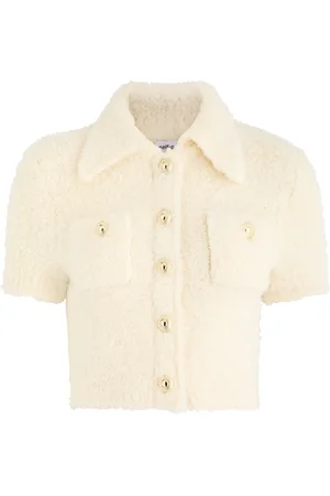 Self-Portrait Cropped Bouclé Wool-blend top - - M (UK12 / M)