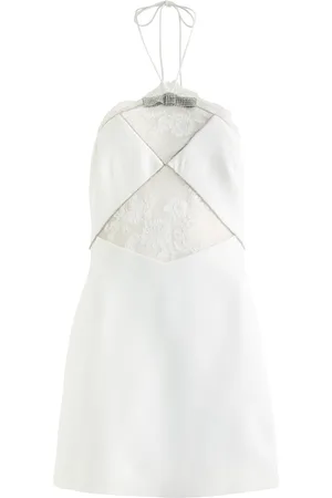 Self-Portrait Bow-embellished Lace-trimmed Mini Dress - - 10 (UK10 / S)