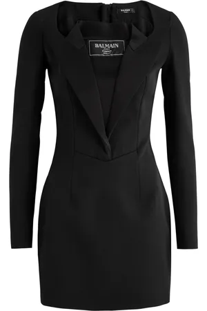 Balmain Jacket-effect Layered Wool Mini Dress - - 38 (UK10 / S)