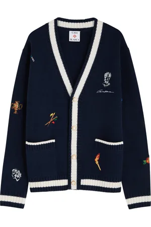 Casablanca Embroidered Wool and Cashmere-blend Cardigan - - L (UK14 / L)