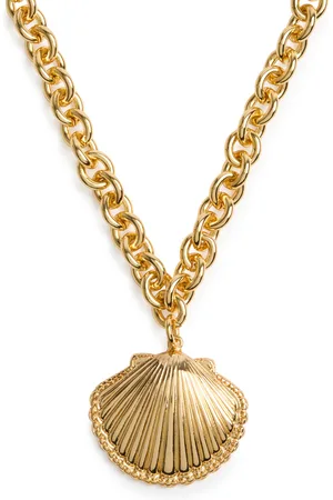 Kenneth Jay Lane Clam Shell Chain Necklace - - One Size