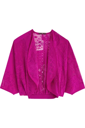 High Joyful Cropped Lace Cardigan - - L (UK14 / L)