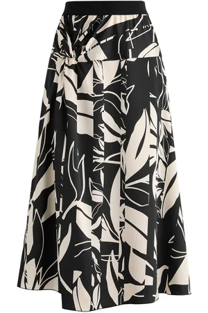 High On Point Printed Satin Midi Skirt - - 42 (UK10 / S)