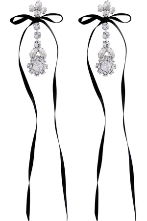 Simone Rocha Bow Crystal-embellished Drop Earrings - - One Size