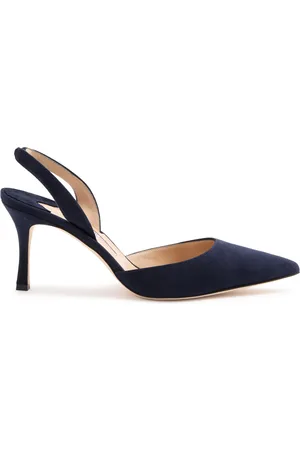 Manolo Blahnik Carolyne 70 Suede Slingback Pumps