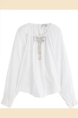 FORTE FORTE Embellished Cotton-blend Voile Blouse - - 1 (UK 8 / S)