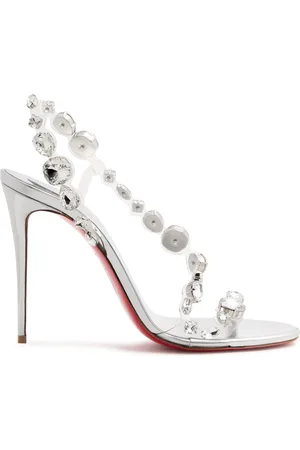 Christian Louboutin Rosalie Jewel 100 Metallic Leather Sandals - - 39 (IT39 / UK6)