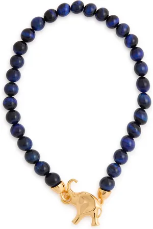 Timeless Pearly Elephant Lapis-beaded Necklace - - One Size