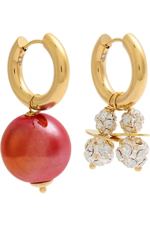 Timeless Pearly Mismatched 24kt Gold-plated Hoop Earrings - - One Size