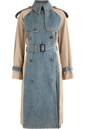 3.1 Phillip Lim Panelled Denim and Cotton Trench Coat - - M/L (UK14 / L)