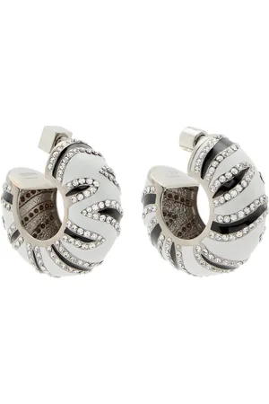 Jacquemus Les Boucles Zebra Enamelled Hoop Earrings - - One Size