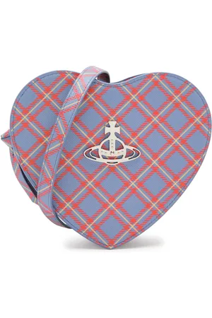 Vivienne Westwood Louise Heart Checked Twill and Faux Leather Cross-body bag - - One Size