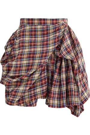 Vivienne Westwood Nymph Tartan-print Linen-blend Mini Skirt - - 42 (UK10 / S)