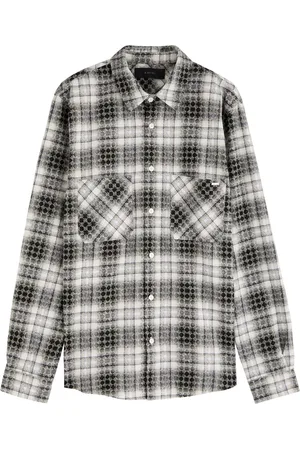 AMIRI Logo-monogrammed Checked Cotton Shirt - - L
