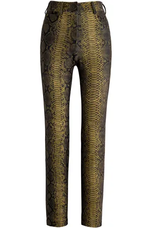 Norma Kamali Python-print Stretch-jersey Trousers - - L (UK14 / L)