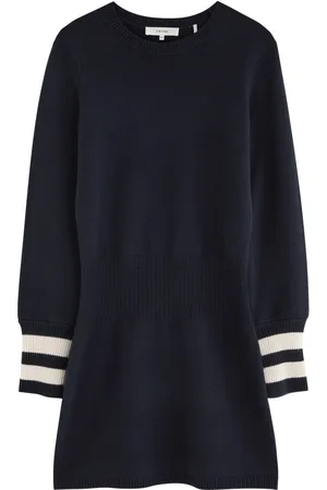 Frame Stripe-trimmed Cashmere-blend Mini Dress - - M (UK12 / M)