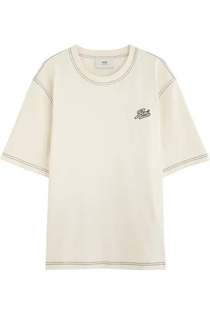 Ami Contrast-stitch Logo Cotton T-shirt - - M
