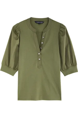 VERONICA BEARD Coralee Ribbed Stretch-cotton top - - XS (UK6 / XS)