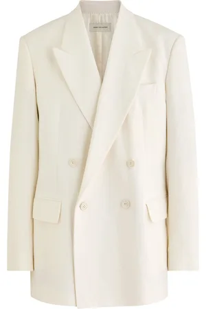 DRIES VAN NOTEN Bishop Double-breasted Linen-blend Blazer - - M