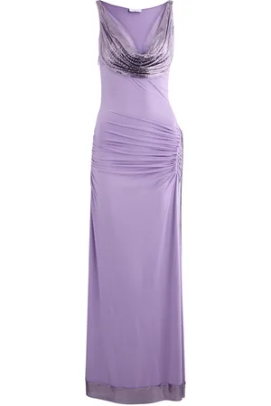 Paco rabanne Chainmail-embellished Satin-jersey Gown - - 34 (UK6 / XS)