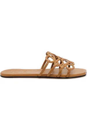 Loewe Anagram Petal Leather Sliders - - 38 (IT38 / UK5)