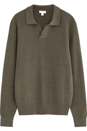 Sunspel Textured Cotton Polo Jumper - - L
