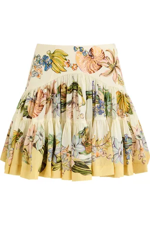 ALÉMAIS Oleander Floral-print Woven Mini Skirt - - 10 (UK10 / S)