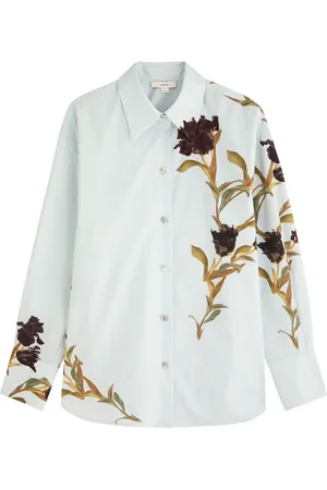 Vince Floral-print Cotton-poplin Shirt - - L (UK14 / L)
