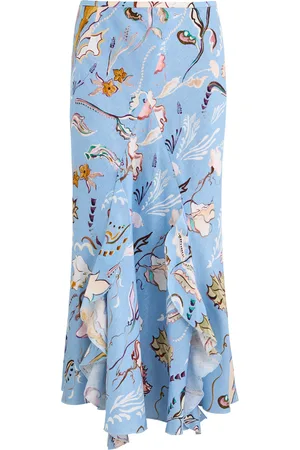 Dorothee Schumacher Floral Power Printed Linen Midi Skirt - - 2 (S)