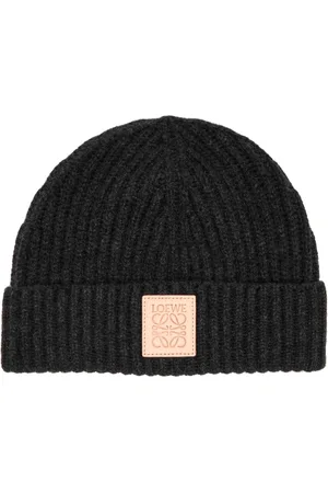 Loewe Logo Ribbed Cashmere Beanie - - One Size